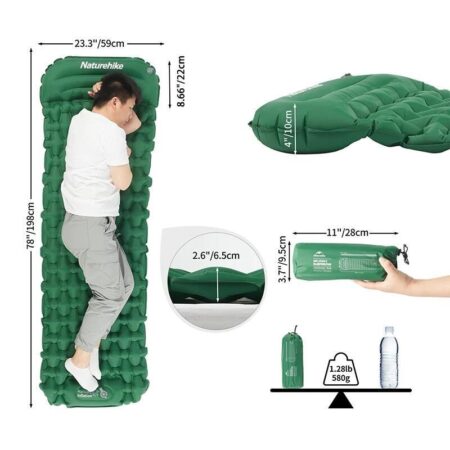 Naturehike FC-12 Infatable Şişme Kamp Matı Asker Yeşili