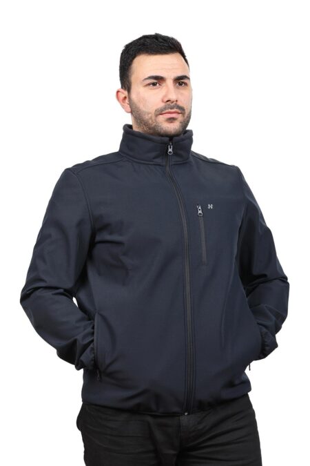 Softshell Dik Yaka Mont Lacivert | Suya ve Rüzgâra Dayanıklı Outdoor Mont
