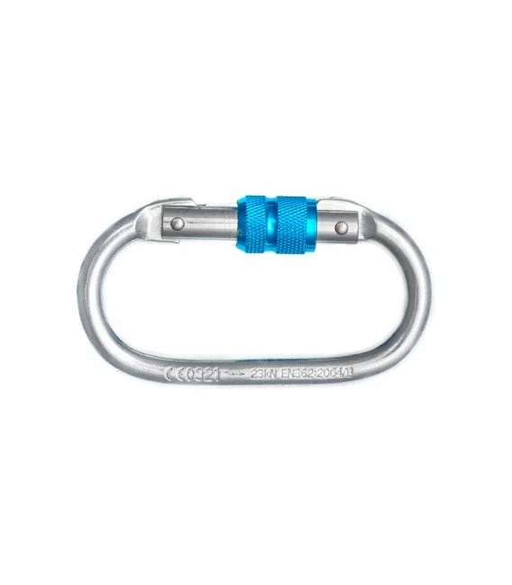 Fixe SYMMETRIC ST Screw Gate Çelik Kilitli Karabina – Silver-Blue