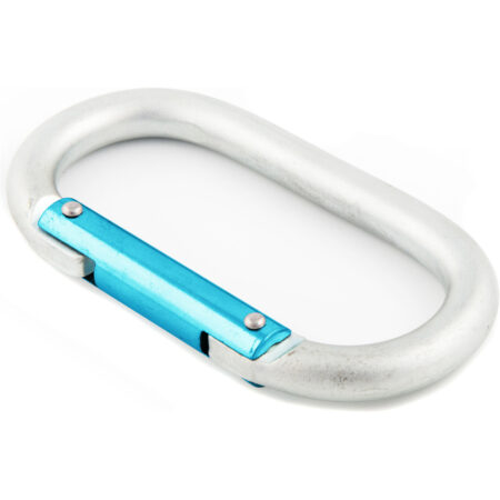Fixe Simetrik Çelik Karabina Straight Gate – Silver / Blue